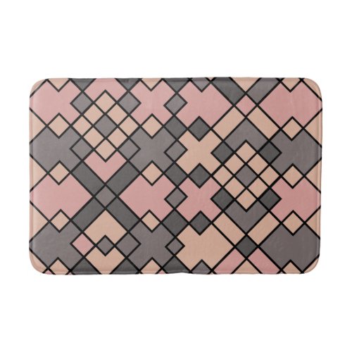 modernist abstract geometric pattern bath mat
