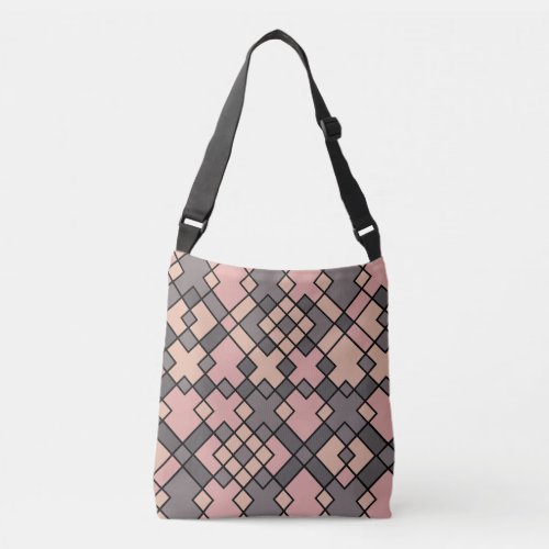 modernist abstract geometric pattern crossbody bag