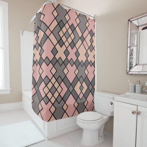 modernist abstract geometric pattern shower curtain