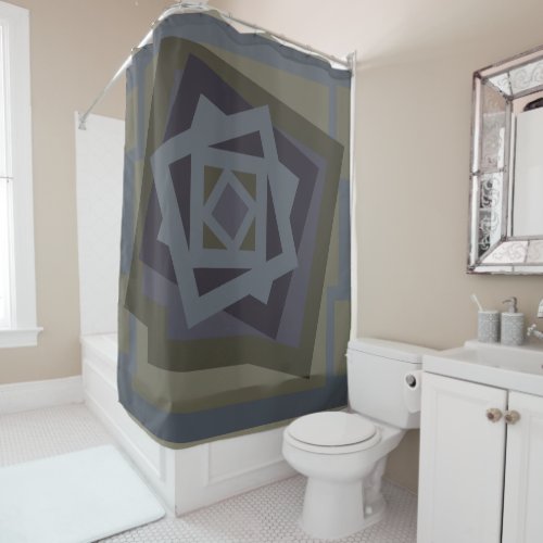modernist  abstract geometric shower curtain