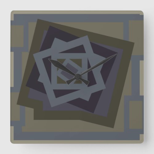 modernist  abstract geometric square wall clock