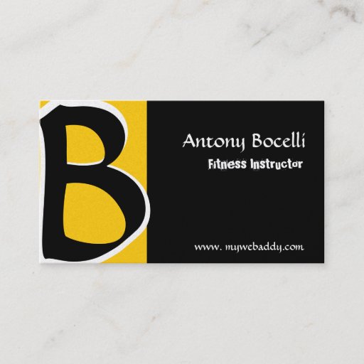 Customizable Business Card Monogrammed  Black Gold