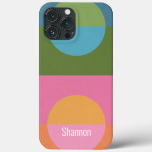 Modernist Color Block 3 w/ Custom Name iPhone 13 Pro Max Case