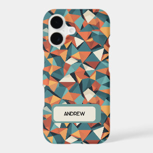 Modernist Facets Prism Orange Teal Custom iPhone 17 Case
