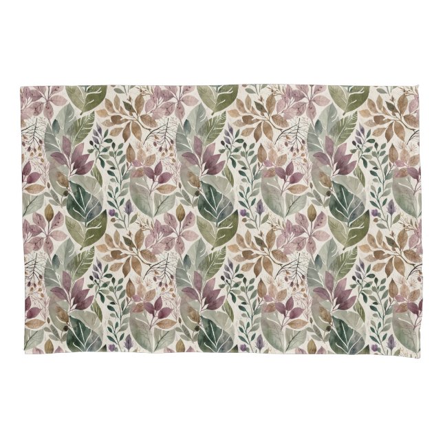 Modernist Leaf and Twig Garlands Pillow Case (Front)