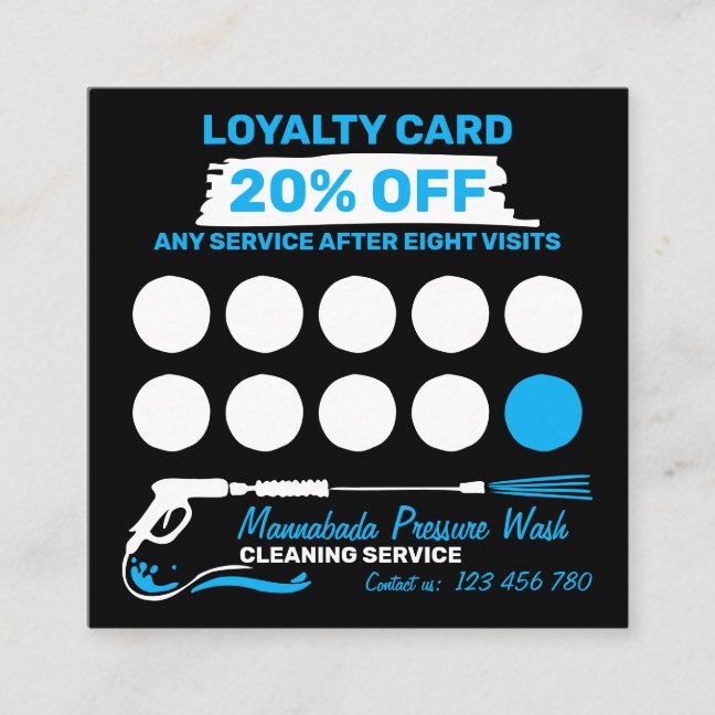 Modernist Power House Cleaning Pressure Washing Loyalty Card
