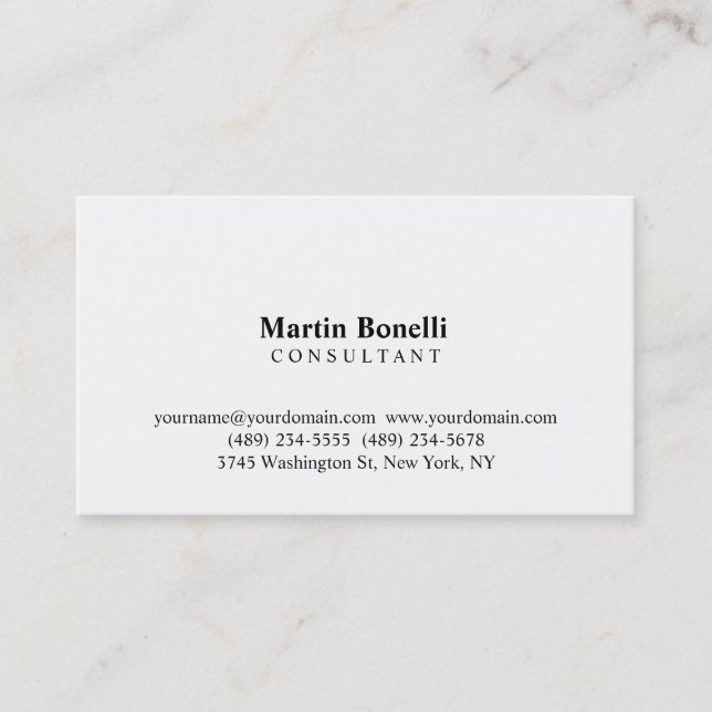 Modernist Professional Consultant Business Card (Front)