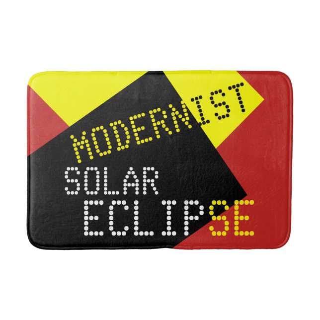 Modernist Solar Eclipse Funny customizable Bathroom Mat (Front)
