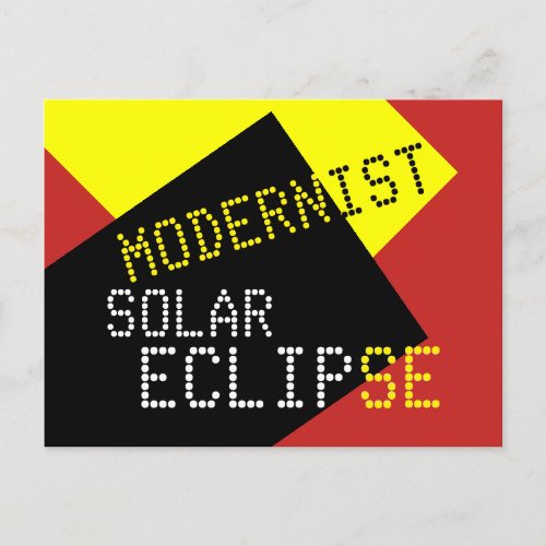 Modernist Solar Eclipse Funny customizable Invitation Postcard