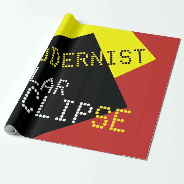 Modernist Solar Eclipse Funny customizable Wrapping Paper (Unrolled)