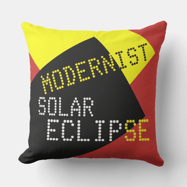 Modernist Solar Eclipse Lazy Funny customizable Throw Pillow (Front)