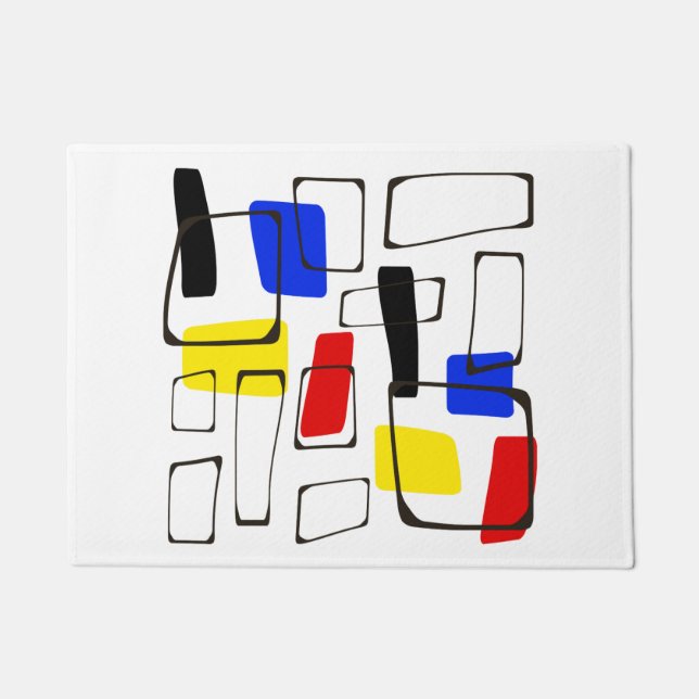 Modernist Style Art Primary Colors Doormat (Front)