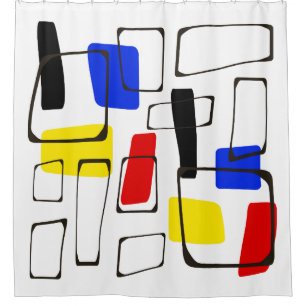 Modernist Style Art Primary Colors Shower Curtain