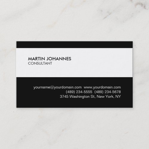 Modernist Stylish Black White Business Card
