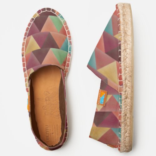 Modernist Triangles Elegant Natural Earth Shades Espadrilles