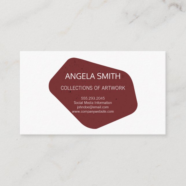 Modernistic and Speckled Business Card (Front)