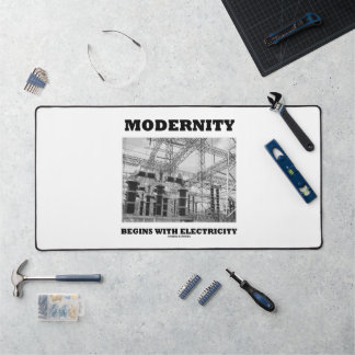 Modernity Begins With Electricity Electrical Wires Desk Mat
