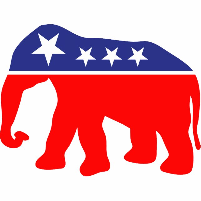 Modernized GOP Elephant Walking Left Statuette (Front)