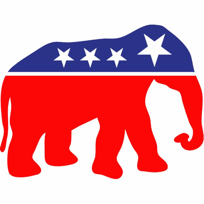 Modernized GOP Elephant Walking Right Cutout | Zazzle.com