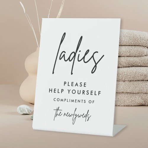 ModernLadies Wedding Bathroom Basket Sign