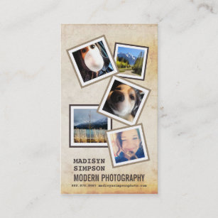 ModernPhotographer with 5 Sample Photos Business Card