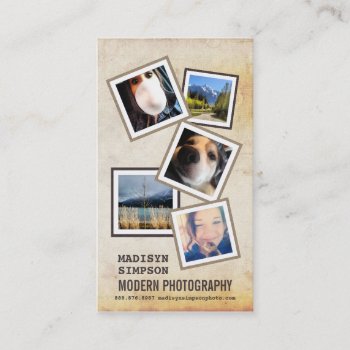 Modernphotographer With 5 Sample Photos Business Card by PartyHearty at Zazzle