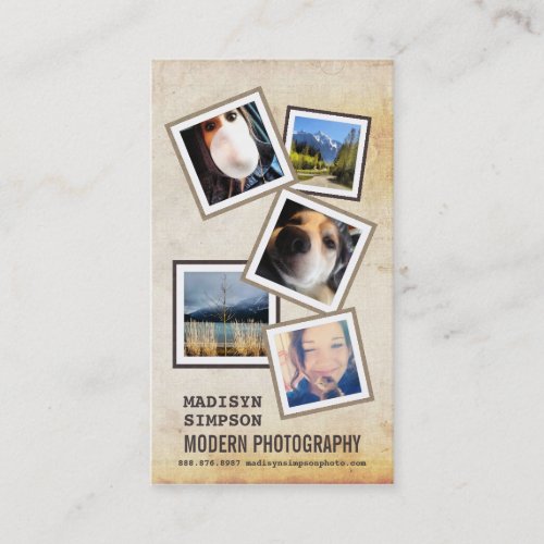 ModernPhotographer with 5 Sample Photos Business Card