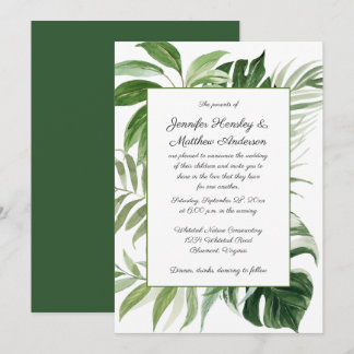 ModernTropical Greenery Wedding | Invitation