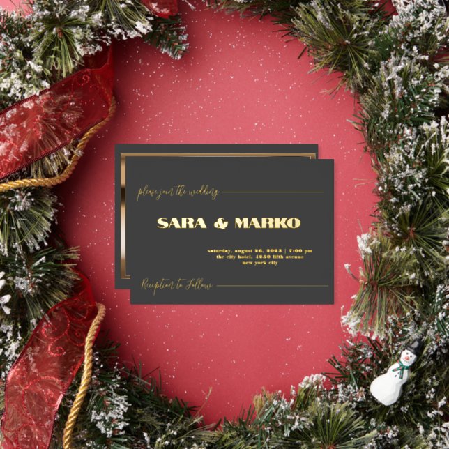 ModernTypography | Minimalist Wedding  Foil Invitation (Insitu)