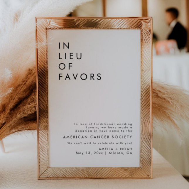 ModernWedding Reception In Lieu Of Favors Sign Invitation (Creator Uploaded)