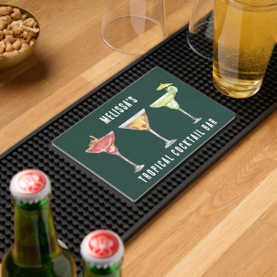 Moderrn Cocktail Watercolor Custom Bar Mat