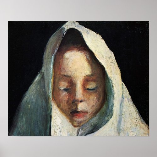 Modersohn_Becker _ Childs Head With A White Cloth Poster