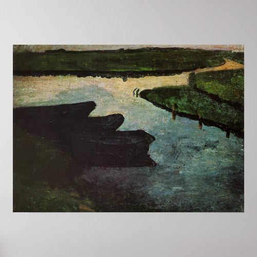 Modersohn_Becker _ Marsh Channel With Peat Barges  Poster