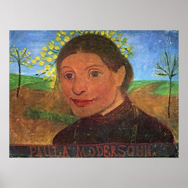 Modersohn-Becker - Self Portrait, Front Of Flowers Poster (Front)