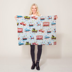 Modes of Transport Pattern Kids Fleece Blanket