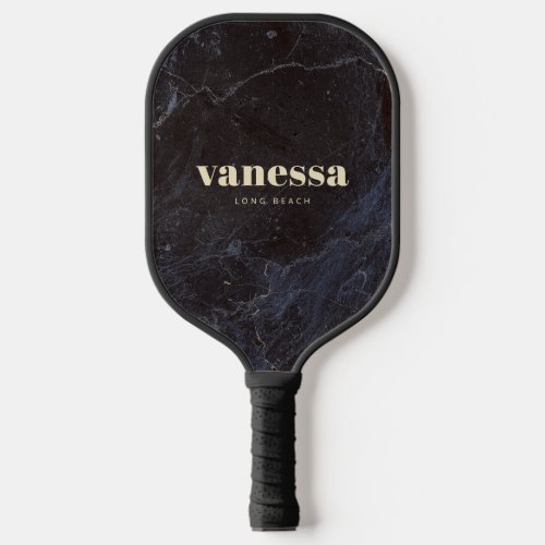 Modest Dark Stone Minimal Modern Classic Name Pickleball Paddle