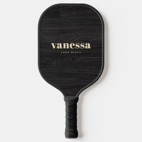 Modest Dark Wood Minimal Modern Classic Name Pickleball Paddle