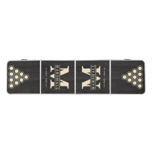 Modest Dark Wood Monogram & Name Overlay Beer Pong Table