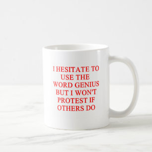 modest genius joke coffee mug