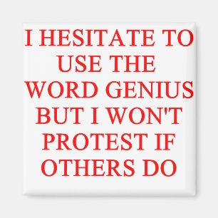 modest genius joke magnet