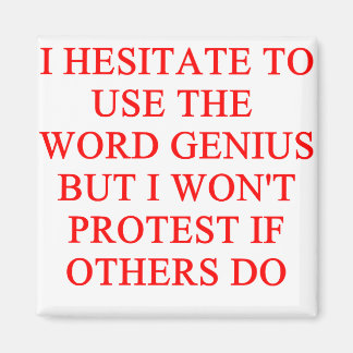 modest genius joke magnet
