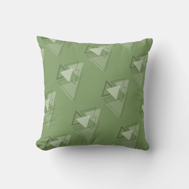Modest Monochrome Geometric Triangles Joke Throw Pillow (Front)