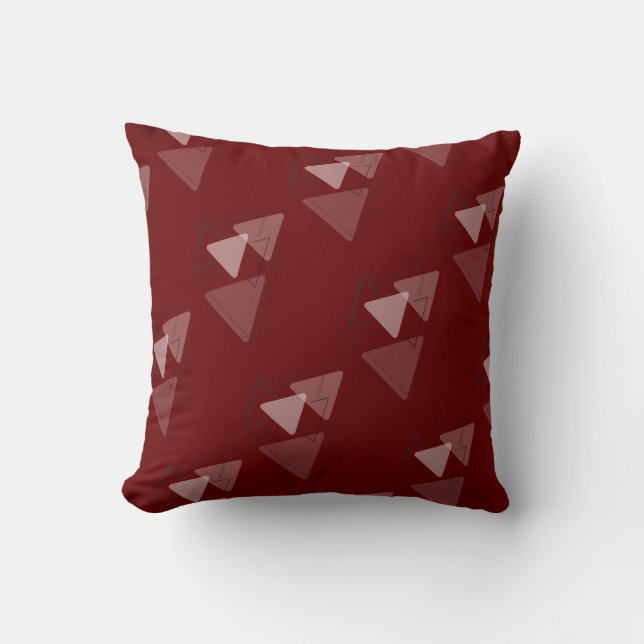 Modest Monochrome Geometric Triangles Joke Throw Pillow (Front)