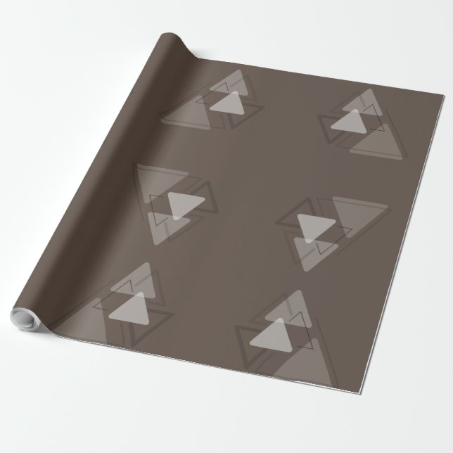 Modest Monochrome Geometric Triangles Joke Wrapping Paper (Unrolled)
