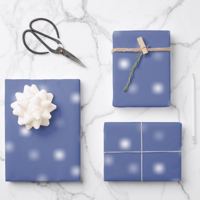 Modest White Playful Random Fading Away Points Wrapping Paper Sheets (Front)