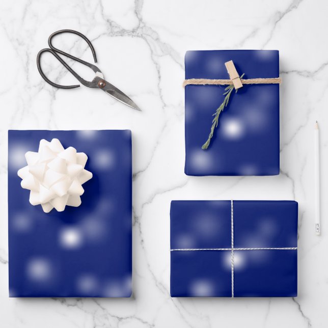 Modest White Playful Random Fading Away Points Wrapping Paper Sheets (Front)