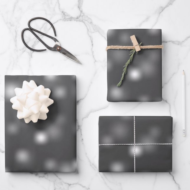 Modest White Playful Random Fading Away Points Wrapping Paper Sheets (Front)