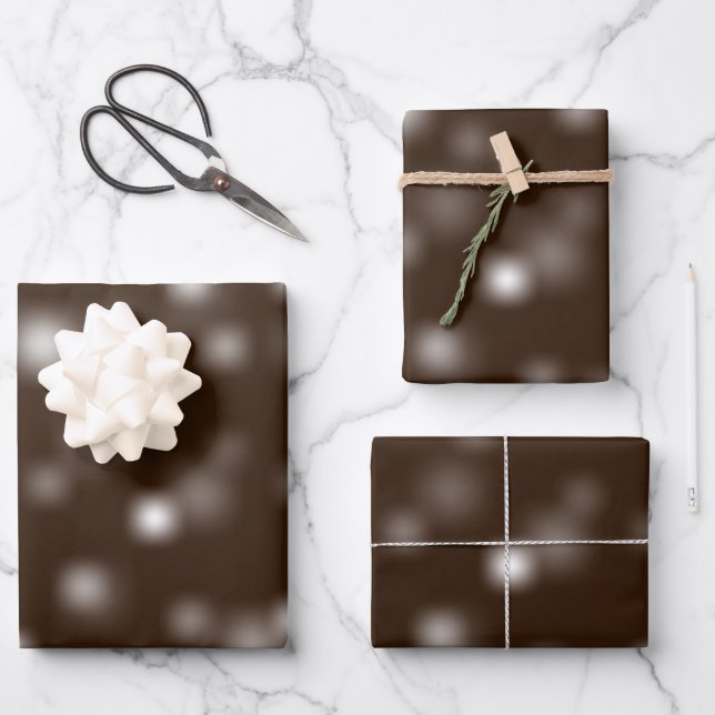 Modest White Playful Random Fading Away Points Wrapping Paper Sheets (Front)