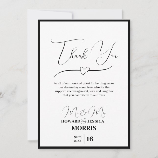 Modest White Thank You Card (Front)