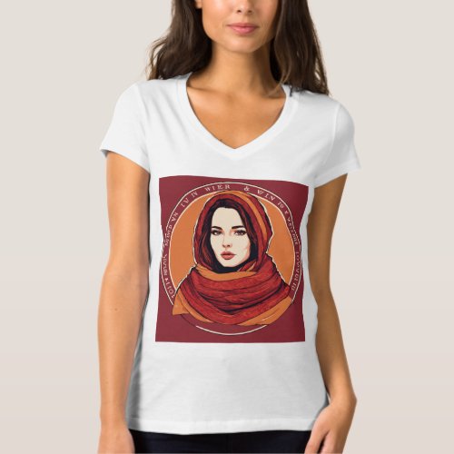 Modesty in Style Girl Head Covered Design T_Shirt